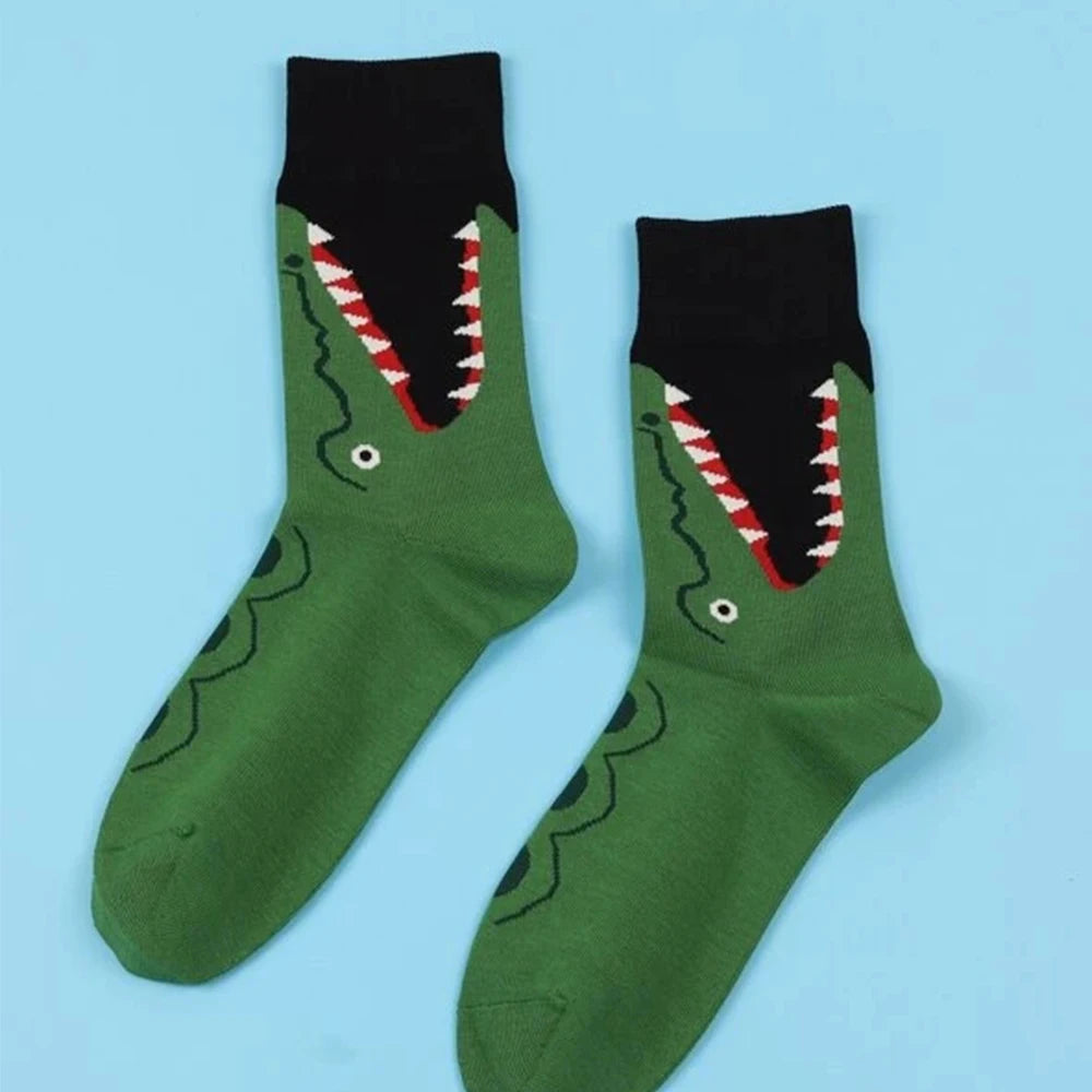 Cartoon Shark Print Fun Socks