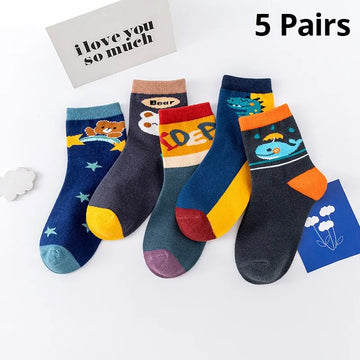 5 Pairs Anime Cartoon Kids' Socks