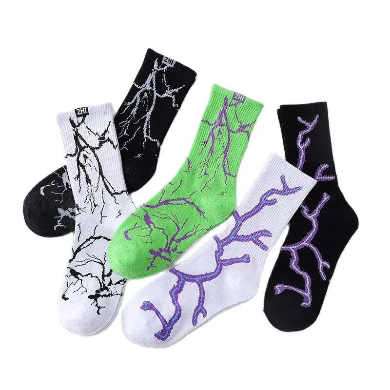 Men's Lightning Print Warm Socks